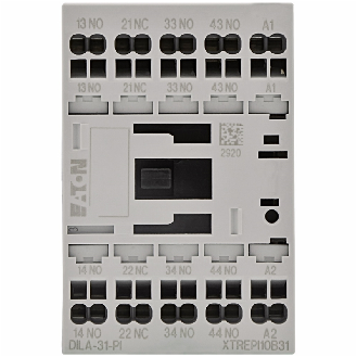 Contacteurs auxiliaires DILA, Contacteur auxiliaire, appareil de base avec contacts liés positivement, avec bobine à courant alternatif, 230 V 50 Hz, 240 V 60 Hz, 3 F, 1 O, bornes Push-In-Lire la description