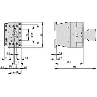 Contacteur de puissance, 3p+1F, 15kW/400V/AC3-Lire la description