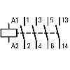 Contacteur de puissance, 3p+1F, 15kW/400V/AC3