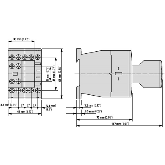Contacteur auxiliaire, 400V 50 Hz, 440V 60 Hz, 3F+1O, bornes à vis-Lire la description