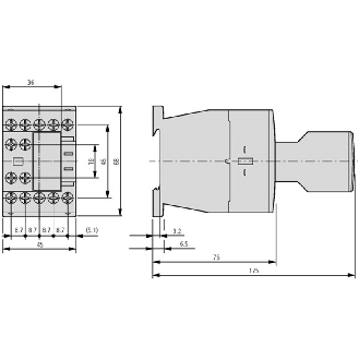 Contacteur de puissance, 3p+1O, 7.5kW/400V/AC3-Lire la description