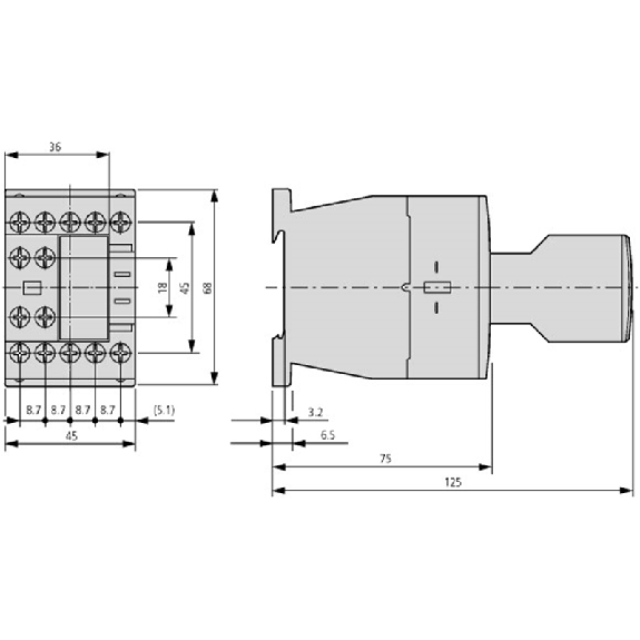Contacteur de puissance, 3p+1O, 7.5kW/400V/AC3-Lire la description