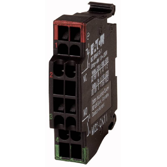 Élément de contact, Bornes à ressort, Fixation par l’avant, 1 F, 1 O, 24 V 3 A, 220 V 230 V 240 V 4 A-Lire la description