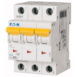 Disjoncteur modulaire PLS, 25A, 6 kA, 3p, courbe C-Lire la description