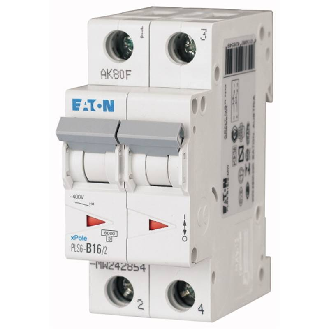 Disjoncteur modulaire PLS, 16A, 10KA, 2p, courbe D-Lire la description