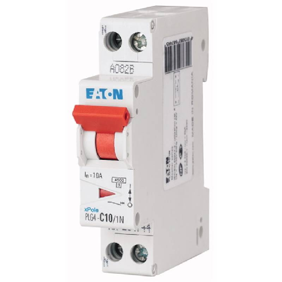 Disjoncteur DIV P+N 10A PDC=4.5kA Courbe C; 1 MOD.-Lire la description