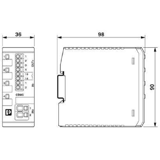 Disjoncteur électronique compact 4 voies - Reglable de 0,5 à 10 A-Lire la description