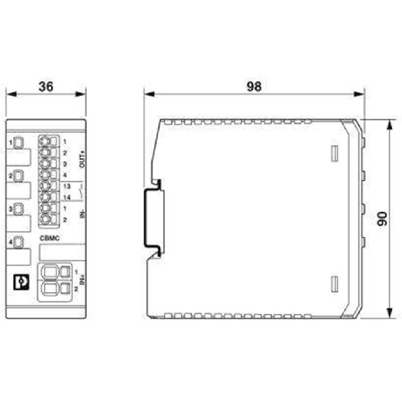 Disjoncteur électronique compact 4 voies - Reglable de 0,5 à 10 A-Lire la description