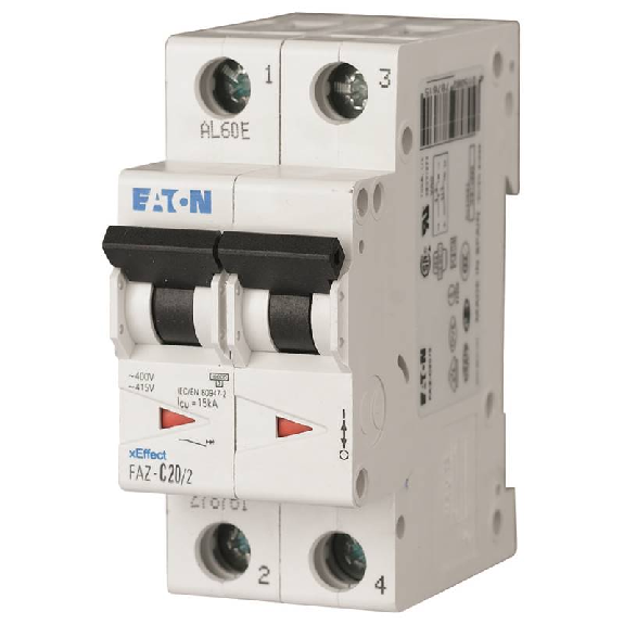 Disjoncteur modulaire, FAZ, 4 A, 2p, courbe C, 15 kA-Lire la description