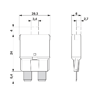 Disjoncteur thermique 10 A - DC32V-Lire la description