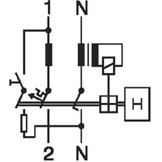 Disjoncteur différentiel, 16 A, 30 mA, caractéristique disjoncteur modulaire (MCB) : B, 1p+N, caractéristique bloc différentiel (RCD) : A-Lire la description