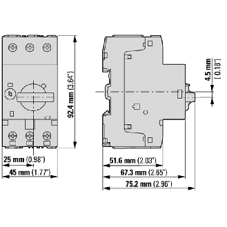 Disjoncteur de protection moteur, 0.25 kW, 0.63 - 1 A, Bornes à vis-Lire la description