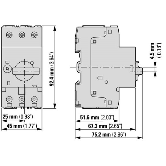 Disjoncteur de protection moteur, 0.25 kW, 0.63 - 1 A, Bornes à vis Disjoncteur de protection moteur, 0.25 kW, 0.63 - 1 A, Bornes à vis-Lire la description