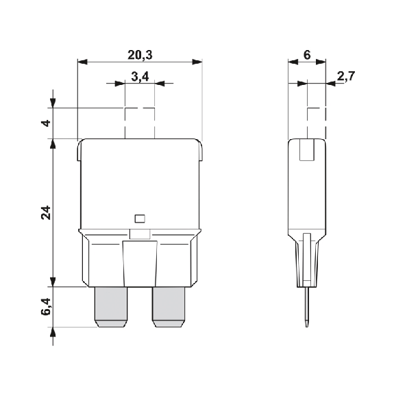 Disjoncteur thermique 7,5 A - DC32V-Lire la description