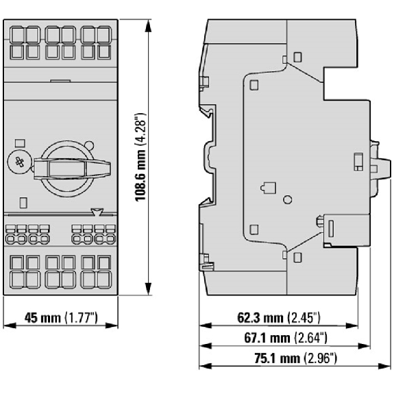 Disj. de protection moteur, 1.5 kW, 2.5 - 4 A, Push-In-Lire la description