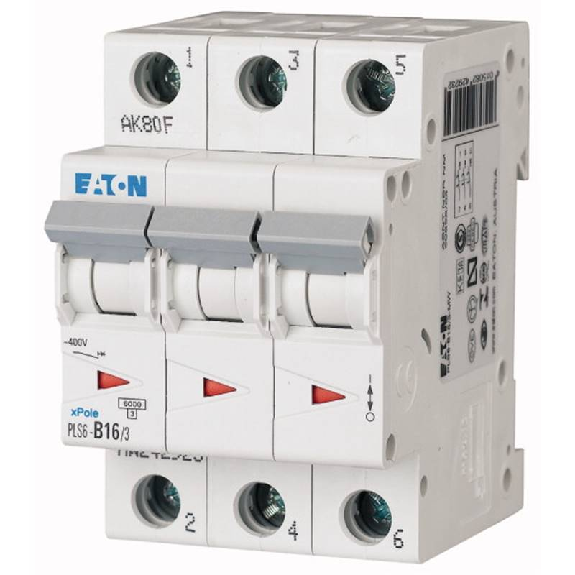 Disjoncteur modulaire PLS, 16A, 6KA, 3p, courbe C-Lire la description