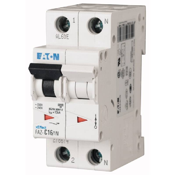 Disjoncteur modulaire, FAZ, 2 A, 1p+N, courbe D, 15 kA-Leggi tutto