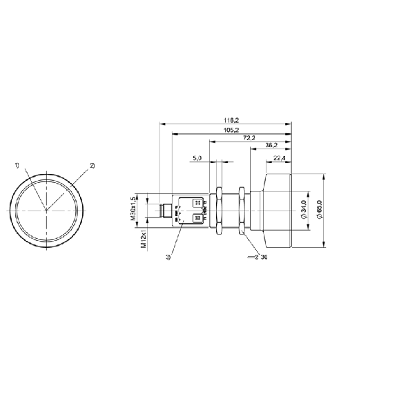 Ultrason Multi mode M30 PNP (x2) NO/NF P=600-8000mm Axial / M12 5P Ultrason Multi mode M30 PNP (x2) NO/NF P=600-8000mm Axial / M12 5P-Lire la description