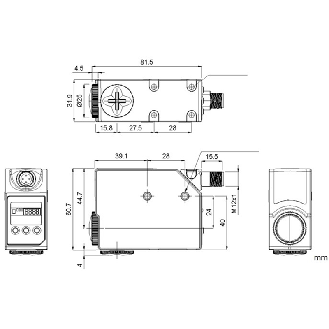 Dét. contraste PNP/NPN P9mm ±3mm Teach IOL Led RVB / M12 5P-Lire la description