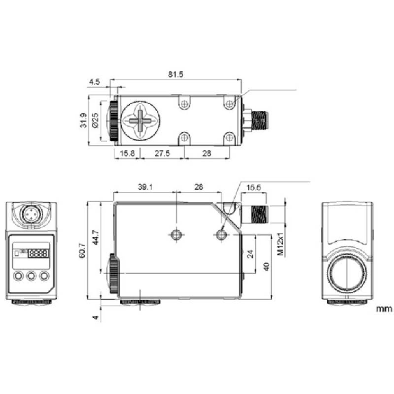 Dét. contraste PNP/NPN P9mm ±3mm Teach Led RVB / M12 5P-Lire la description