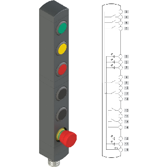 Boîtier de commande, 6 dispositifs, IP65-Lire la description