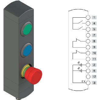 Boîtier de commande, 3 dispositifs, IP65-Lire la description