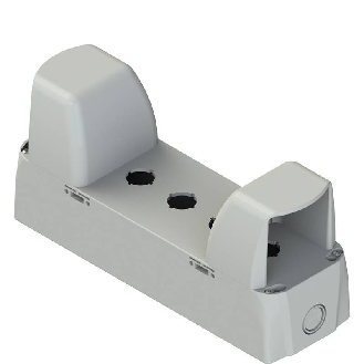 Boitier vide 5 trous avec protections pour commande bimanuelle-Lire la description