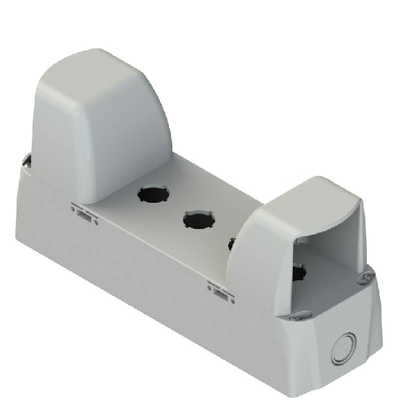 Boitier vide 5 trous avec protections pour commande bimanuelle-Lire la description