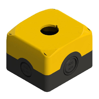 Boîte Technopolymère 1 trou, 22.5mm, jaune, IP69K-Lire la description