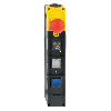 BOITIER COMMANDE: BOUTON ARRET D'URGENCE + 1 SELECTEUR A CLEF + 2