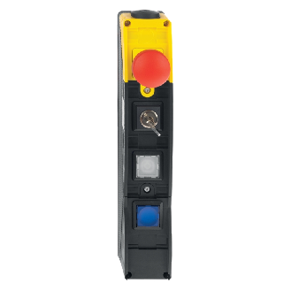 BOITIER COMMANDE: BOUTON ARRET D'URGENCE + 1 SELECTEUR A CLEF + 2-Lire la description