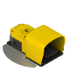 Pédale de cde simple jaune avec protection 1NO+1NF rupt. brusque