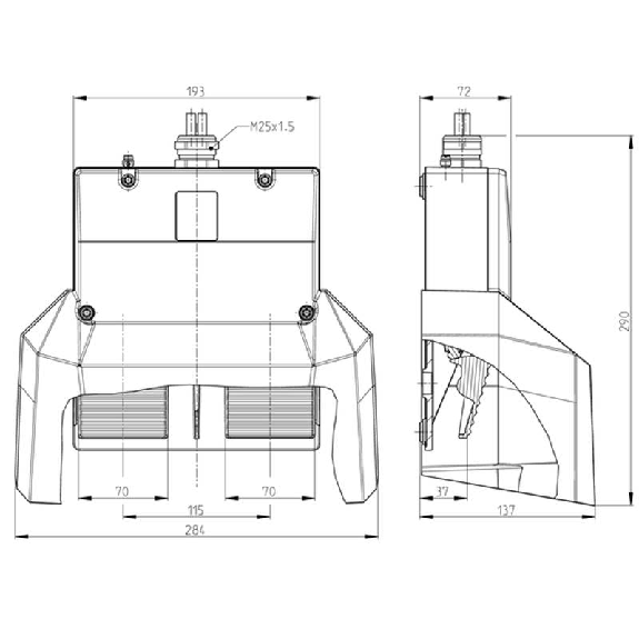 Pédale de commande double avec capot, NO+NF/NO+NF-Lire la description