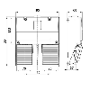 Pédale de cde double, métal, 1NF+1NO/1NF+1NO rupt. lente, 1xM25