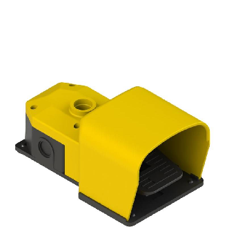 Pédale de cde simple jaune avec protection 1NO+2NF(x2) décalés-Lire la description