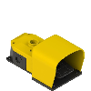 Pédale de cde simple jaune avec protection 1NO+2NF(x2) rupt. brusque