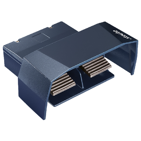 Pédale de cde double capot, métal, bleu acier RAL5011-Lire la description