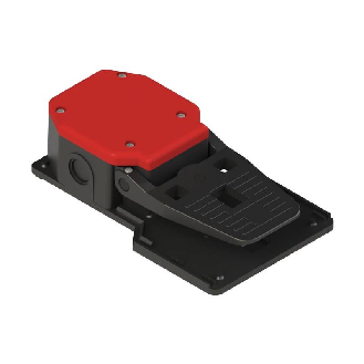 Interrupteur à pédale simple sans protection, rouge, 2x (1NO+1NF) rupture brusque, IP65, 1x M20x1,5 - PA 20201-M2-Lire la description
