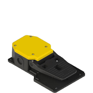 Pédale de cde simple jaune sans protection 1NO+1NF rupt. brusque-Lire la description