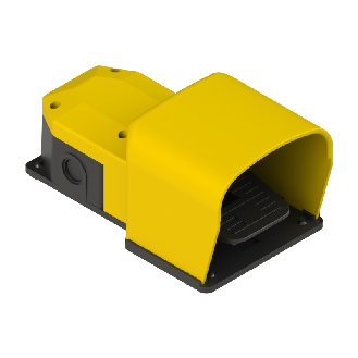 Pédale de cde simple jaune avec protection 1NO+1NF (x2) décalés IP53-Lire la description