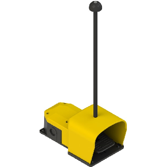 Pédale de cde simple jaune avec protection 1NO+1NF (x2)-Lire la description