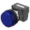 Voyant Ø22mm plat marqué bleu led bleue 24Vac/dc push-in