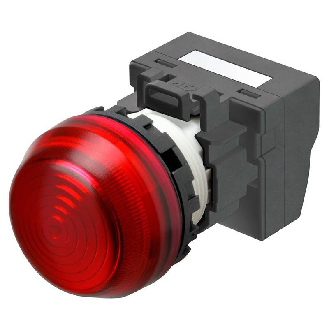 Voyant Ø22mm semi-sphérique rouge led rouge 24Vac/dc push-in-Lire la description