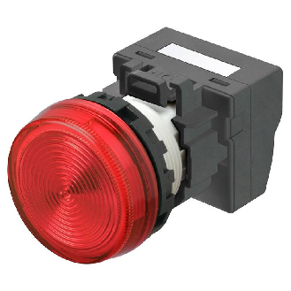 Voyant Ø22mm plat rouge led rouge 24Vac/dc push-in-Lire la description