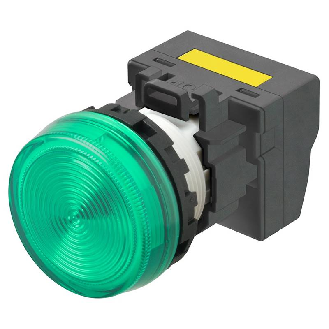 Voyant Ø22mm plat vert led verte 230Vac push-in-Lire la description