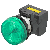 Voyant Ø22mm plat vert led verte 230Vac push-in