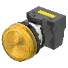 Voyant Ø22mm plat jaune led jaune 230Vac push-in