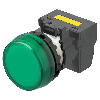 Voyant Ø22mm plat marqué vert led verte 230Vac push-in