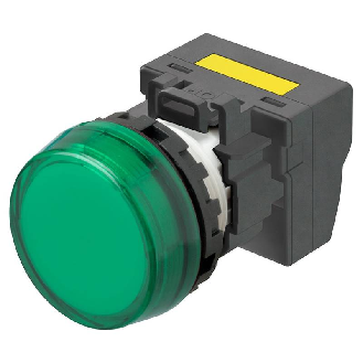 Voyant Ø22mm plat marqué vert led verte 230Vac push-in-Lire la description