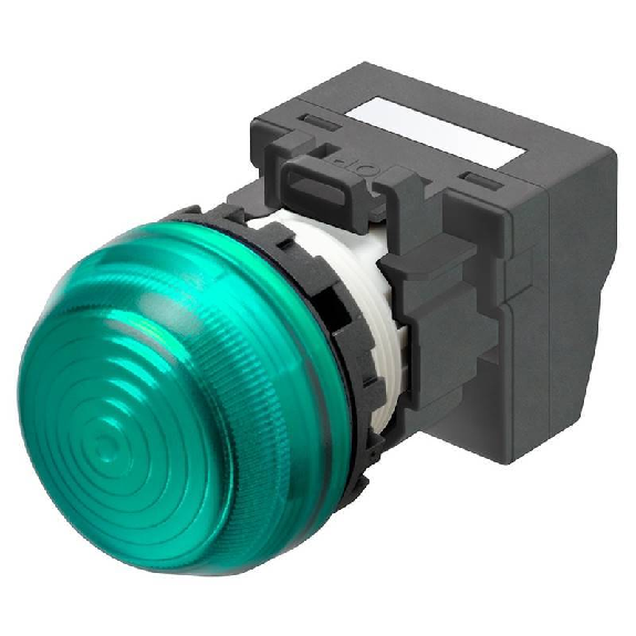 Voyant Ø22mm semi-sphérique vert led verte 24Vac/dc push-in-Lire la description